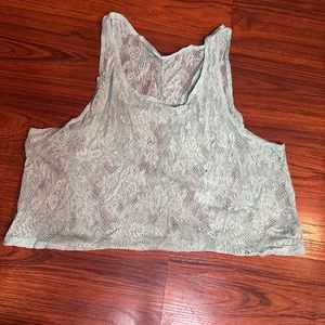 Patterned Mesh crop top